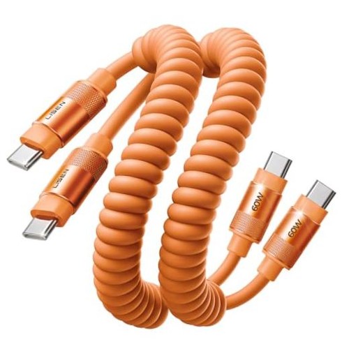 Coiled usb - c, cable